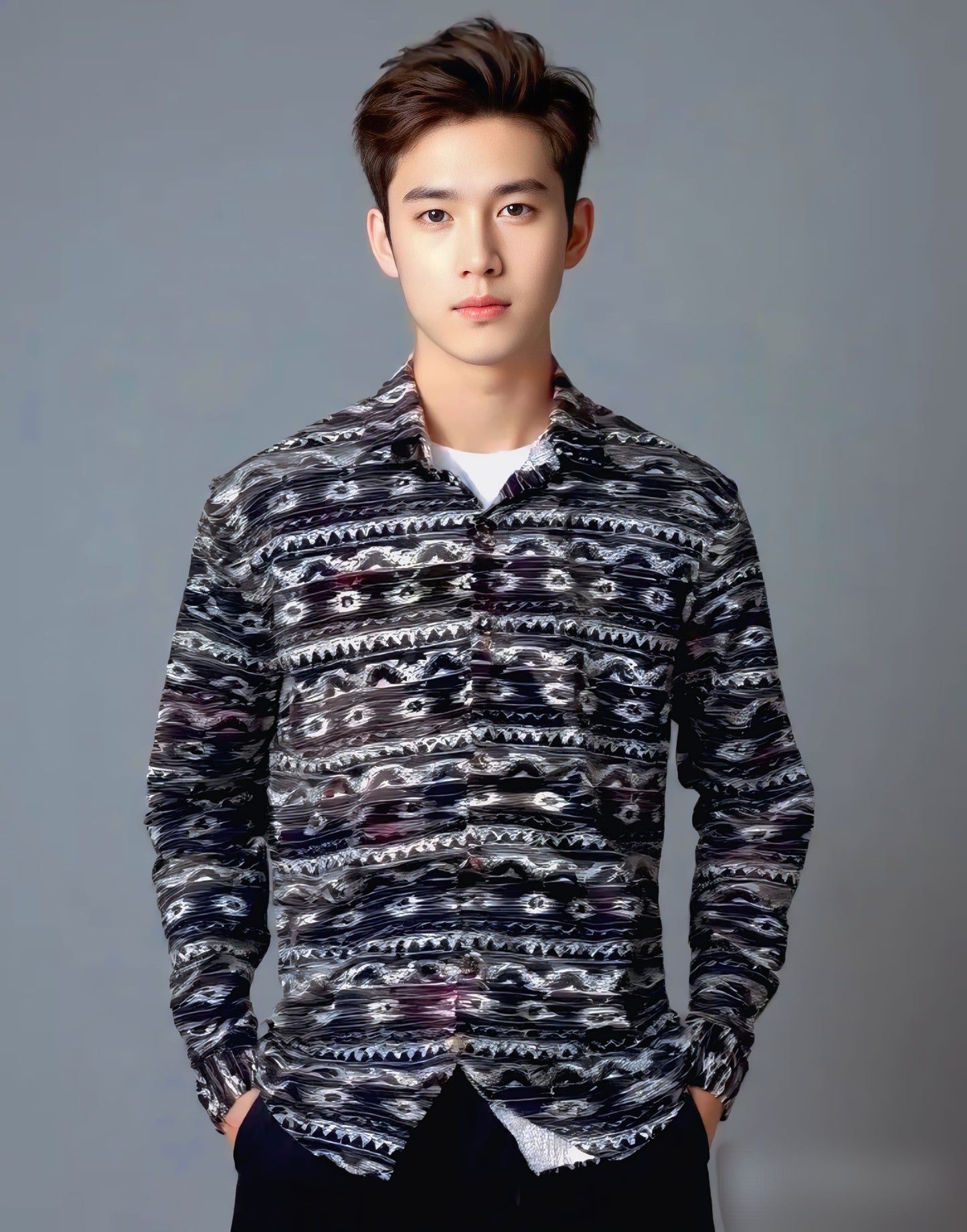 Black pattern shirt
