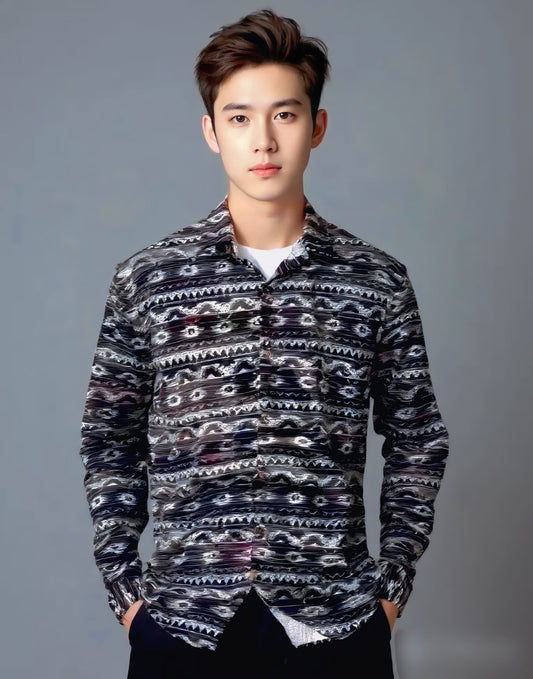 Black pattern shirt